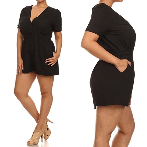 plus size short sleeve jumpsuit